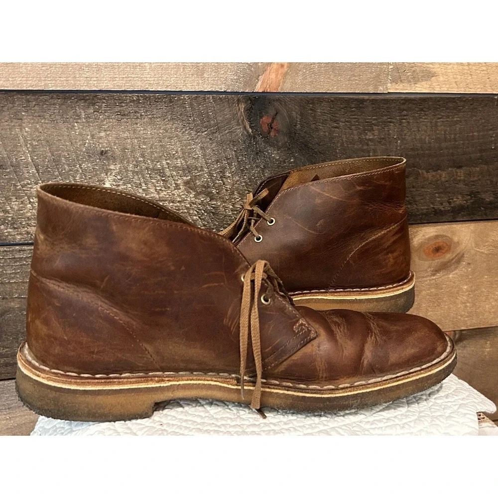 Clarks Men's‎ Originals Desert Boots Leather Brown Chukka Size 10